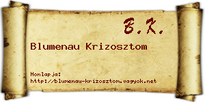 Blumenau Krizosztom névjegykártya